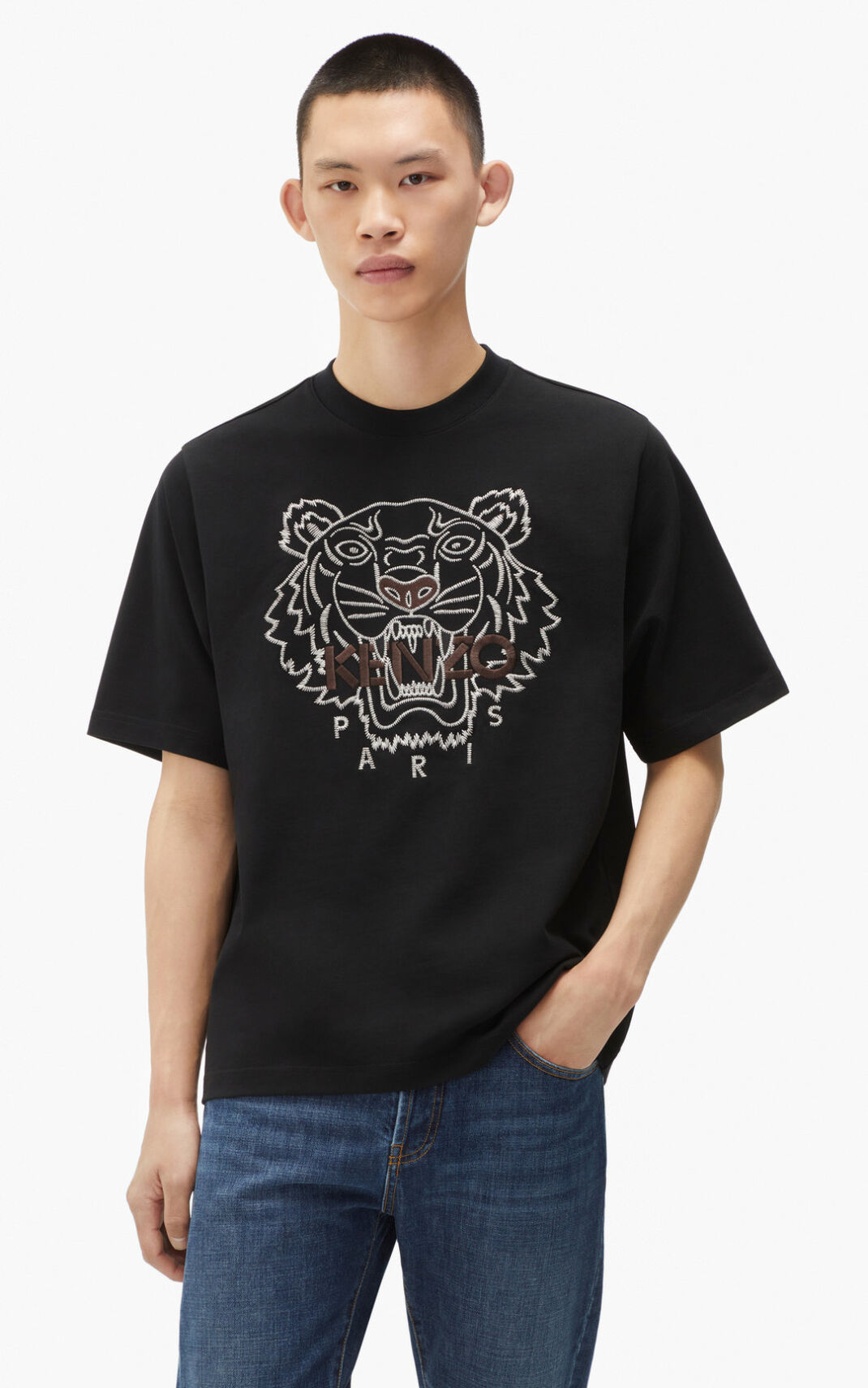 Camisetas Kenzo Loose fitting Tiger Hombre Negras - SKU.4072107
